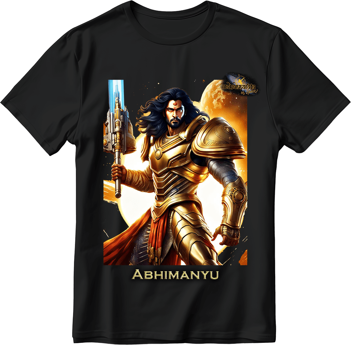 Abhimanyu opened black t-shirt demo